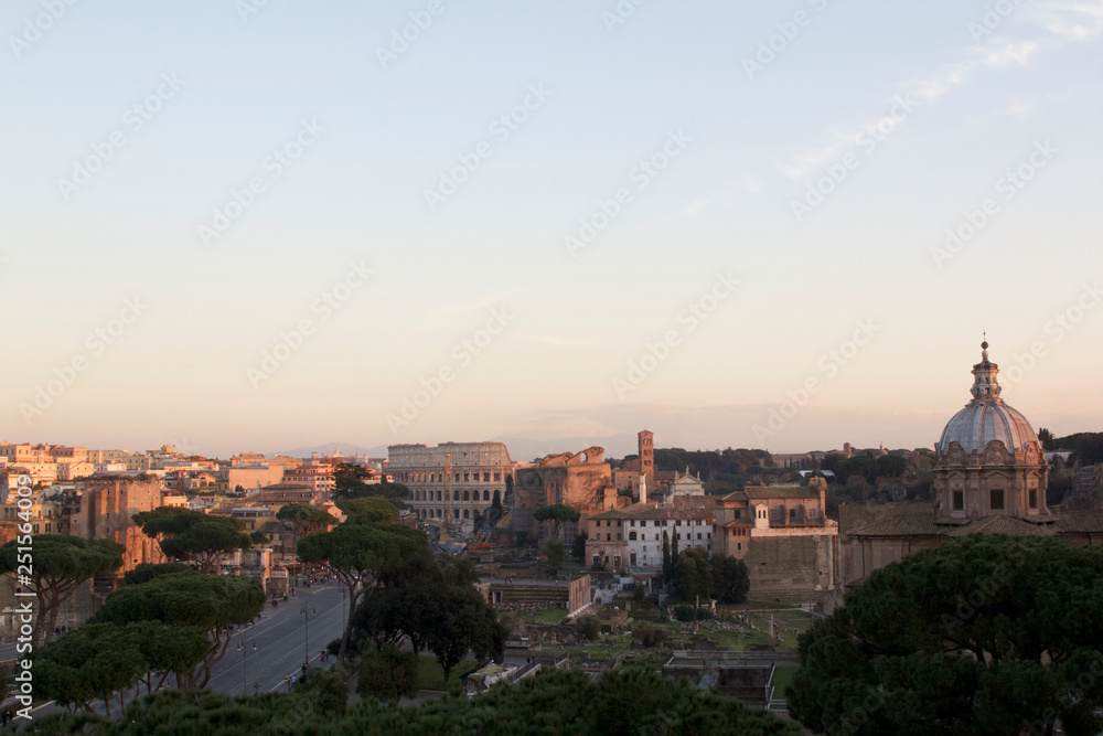 Panorama of the ancient part of Rome