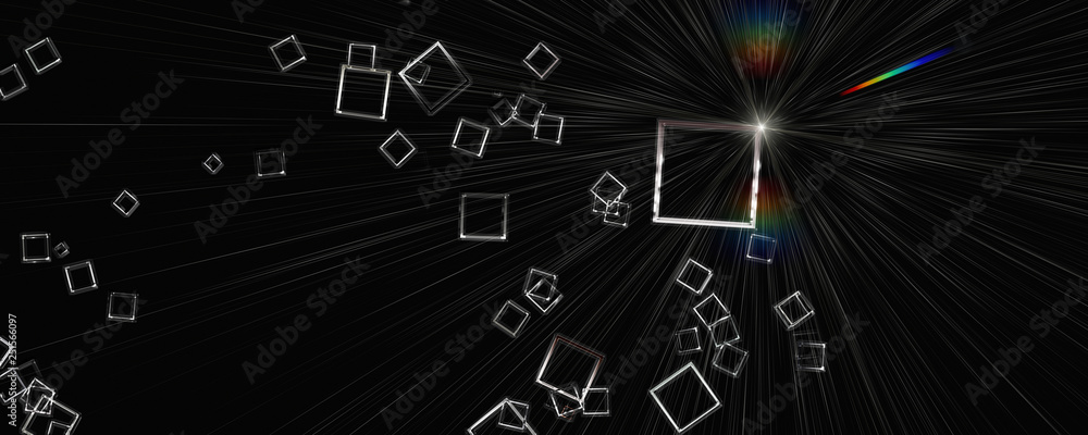 Obraz premium Futuristic square panorama background design illustration with light