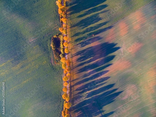Aerial view of country road...
