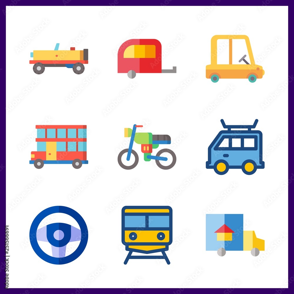road icon. double decker and van vector icons in road set. Use this illustration for road works. road icon. double decker and van vector icons in road set. Use this illustration for road works.