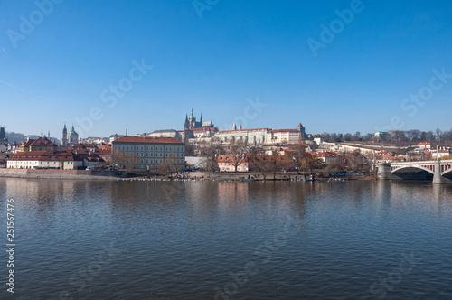 Panorama view of Prague. Prague Castle and Hradcany.