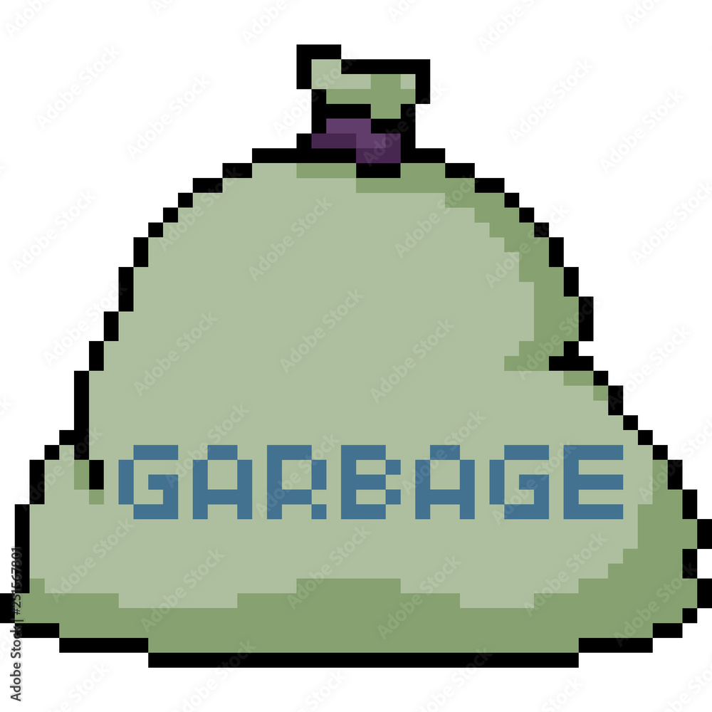 Fototapeta premium vector pixel art grabage