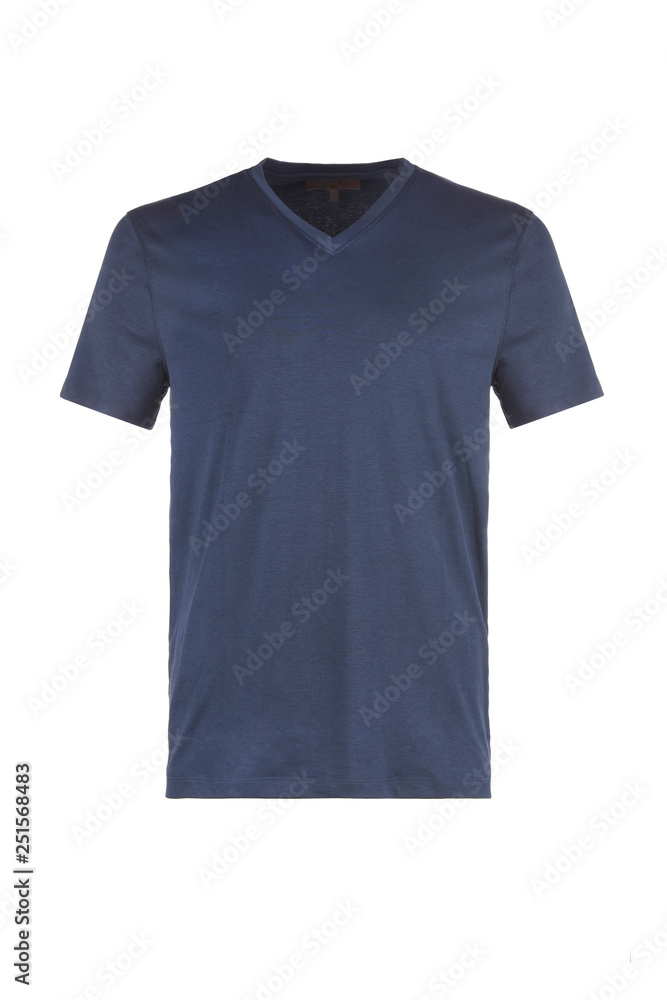 Blank dark blue t-shirt on a white background Blank dark blue t-shirt on a white background