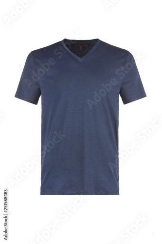 Blank dark blue t-shirt on a white background