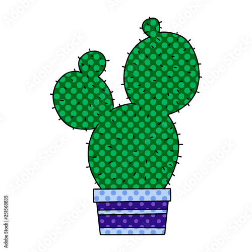 quirky comic book style cartoon cactus