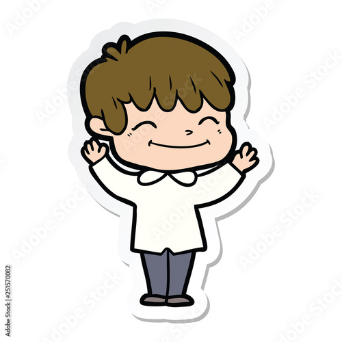 Wallpaper Mural sticker of a cartoon happy boy Torontodigital.ca