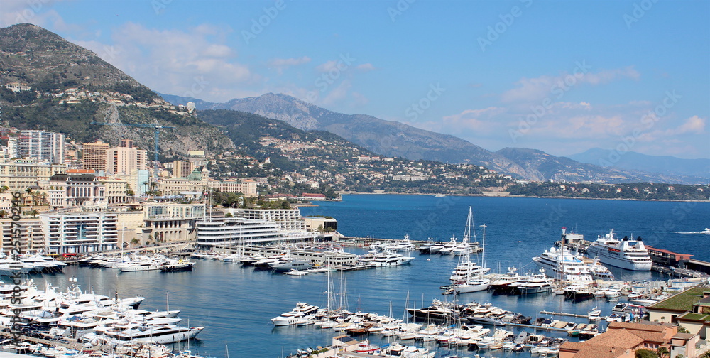 View of the boats and sailboats that are in the Harbor in Nice
