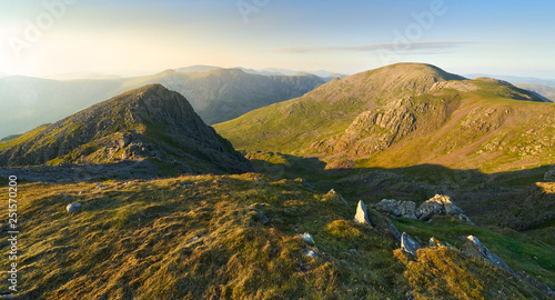 Sunset over Ennerdale from Scoat Fell views of Steeple and Pillar In the English Lake District, UK. © Duncan Andison