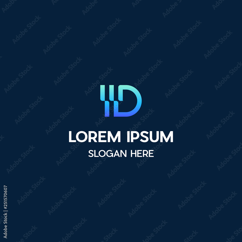 Letter D Line Creative Logo Design Letter D Line Creative Logo Design