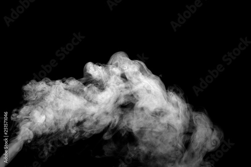 white smoke isolated on black background, abstract powder, water spray, Add smoke effect 