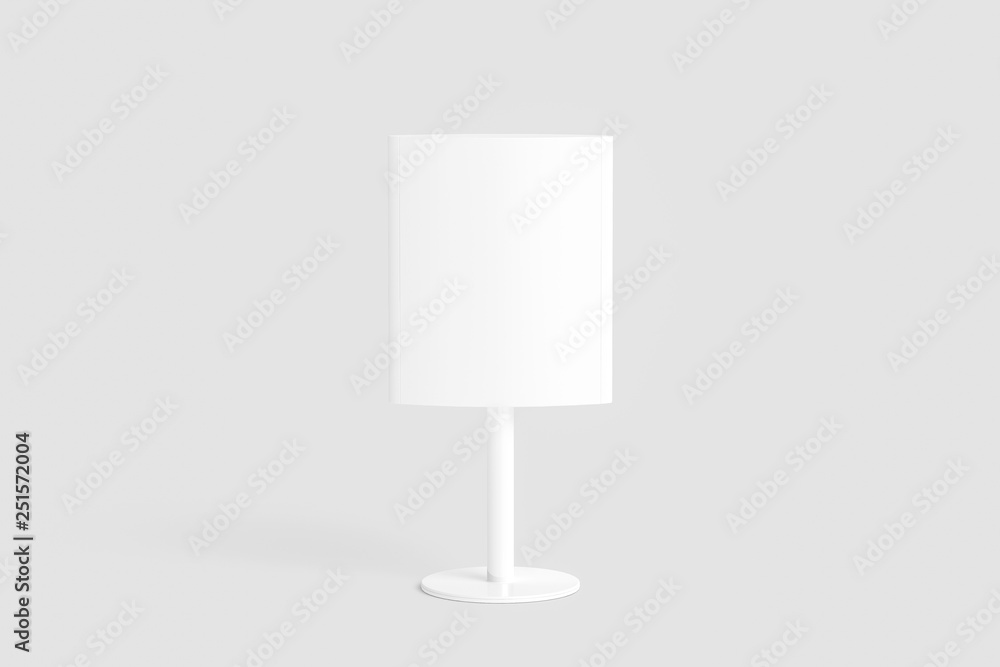 Outdoor Advertising Stand Banner Shield Display, Advertising isolated On soft gray Background. 3D rendering.