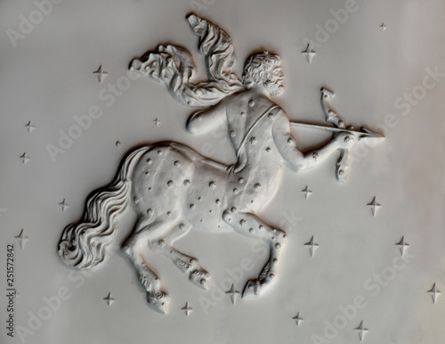 The bas-relief of the zodiac sign Sagittarius