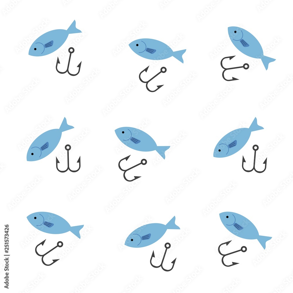 魚と釣り針の模様 Stock イラスト Adobe Stock 魚と釣り針の模様 Stock イラスト Adobe Stock
