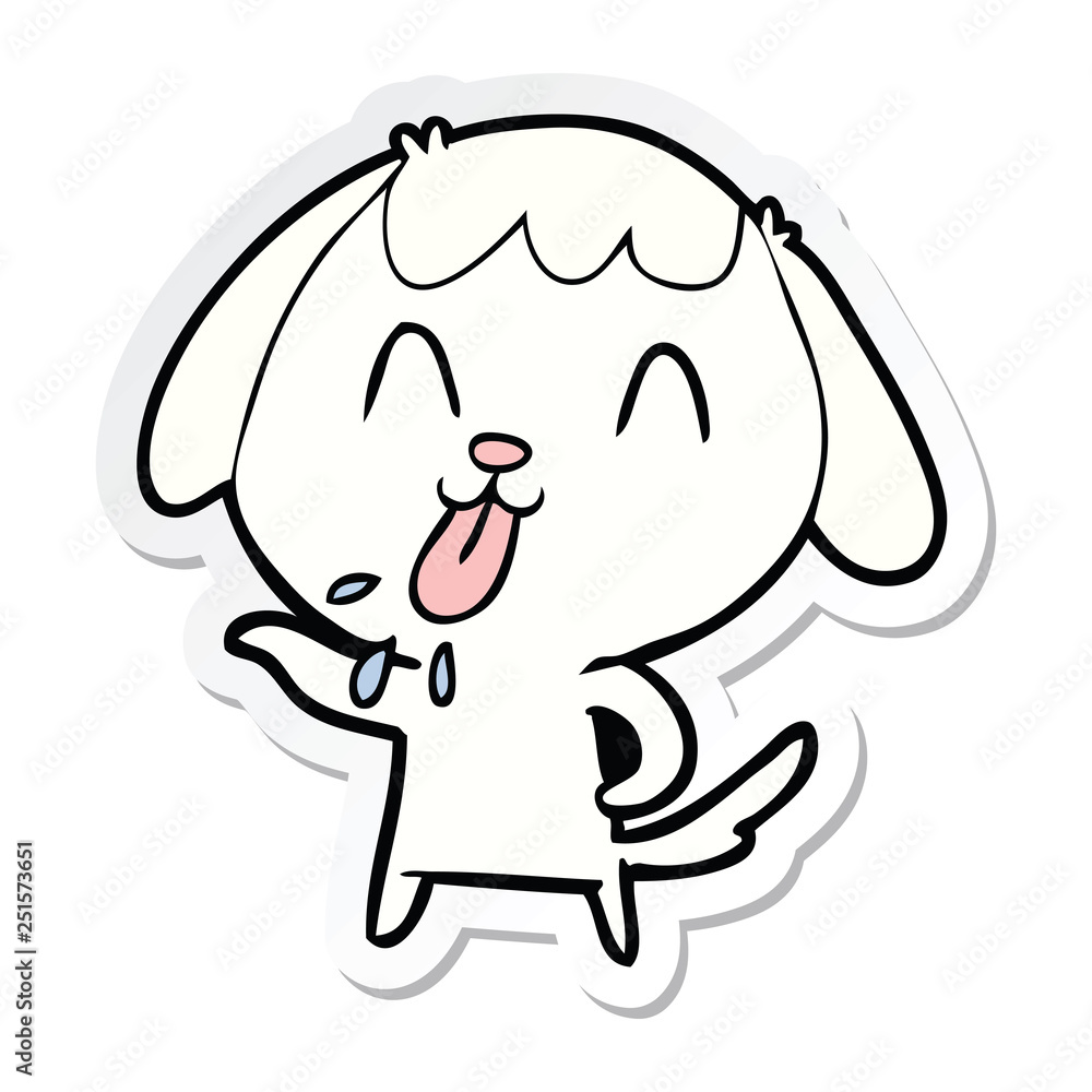 sticker of a cute cartoon dog sticker of a cute cartoon dog