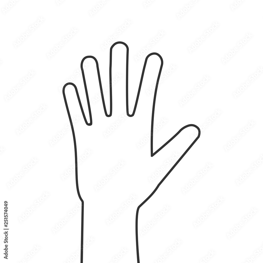Open human hand palm icon on white background. Vector illustration, flat design. Open human hand palm icon on white background. Vector illustration, flat design.