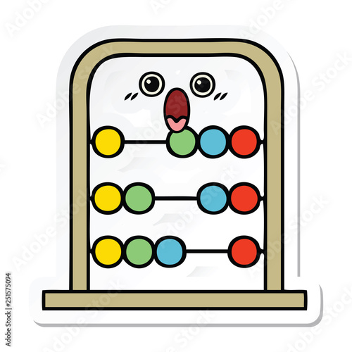 sticker of a cute cartoon abacus