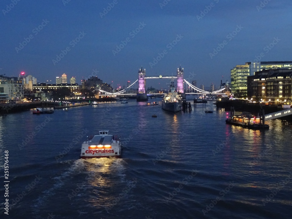 London and the River Thames at night