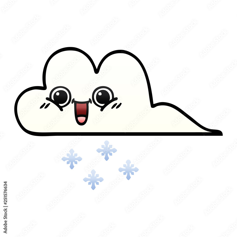 gradient shaded cartoon snow cloud