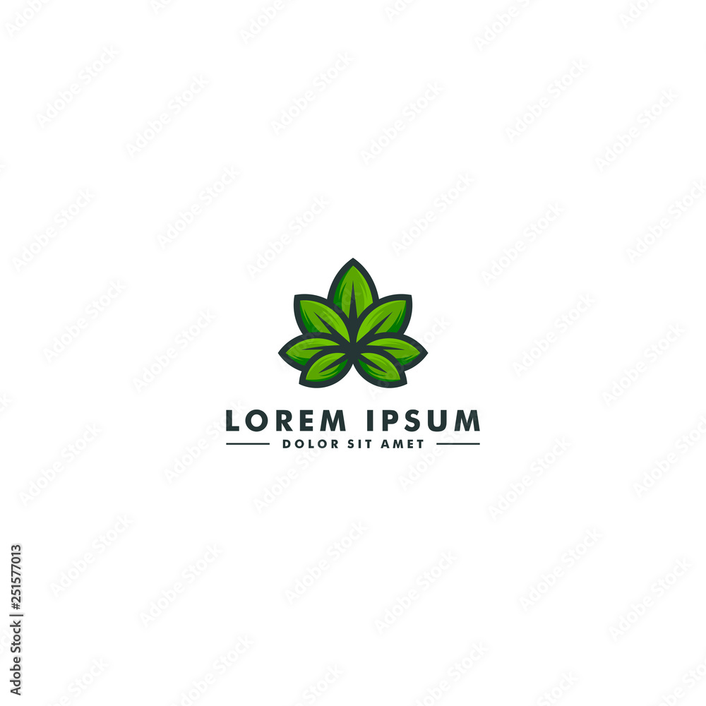 Cannabis logo template, Abstract marijuana design vector illustrator