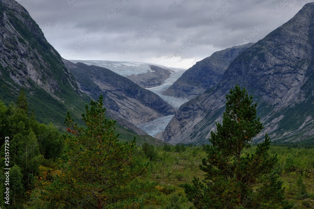 view from far away of a glacier Nigardsbreen, Norway, Europe, august 2018 view from far away of a glacier Nigardsbreen, Norway, Europe, august 2018