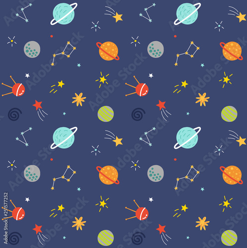 Cosmic seamless pattern Space background