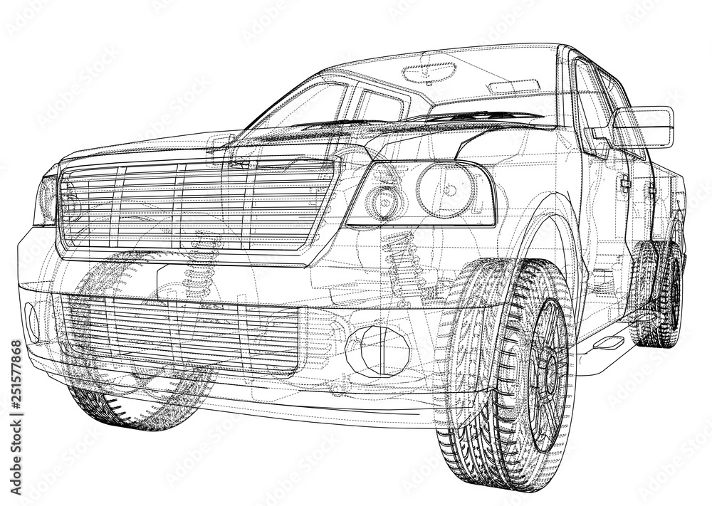 Obraz premium Vector car silhouettes. Rendering of 3d