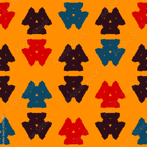 Seamless pattern with geometric ornament. Abstract artwork in retro style.