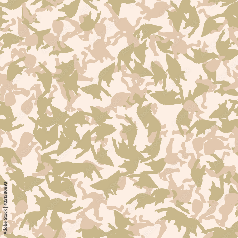 Desert camouflage of various shades of white, beige and green colors Desert camouflage of various shades of white, beige and green colors