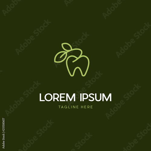 Dental Nature Leaf Logo Design