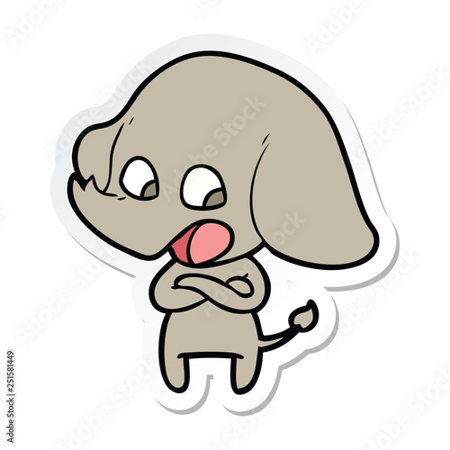 sticker of a cute cartoon elephant