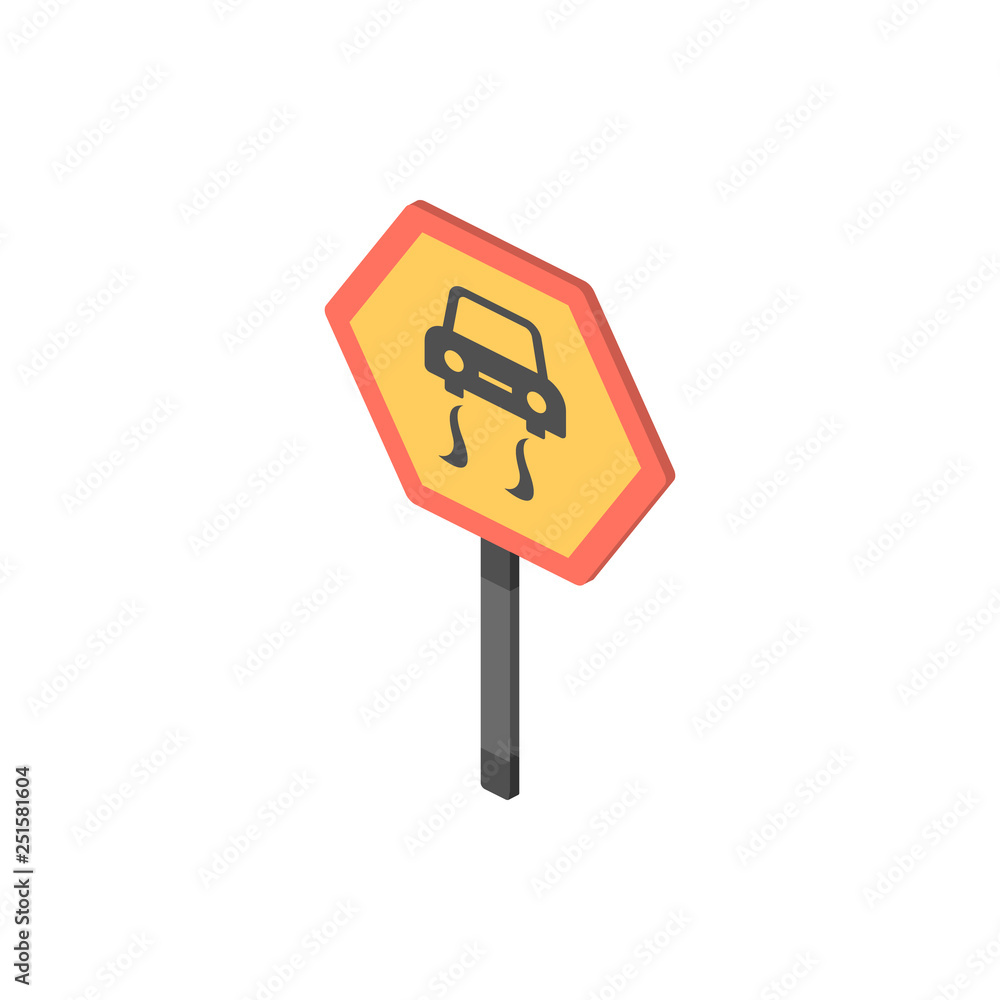 Hazard warning isometric icon. Element of color isometric road sign icon. Premium quality graphic design icon. Signs and symbols collection icon Hazard warning isometric icon. Element of color isometric road sign icon. Premium quality graphic design icon. Signs and symbols collection icon