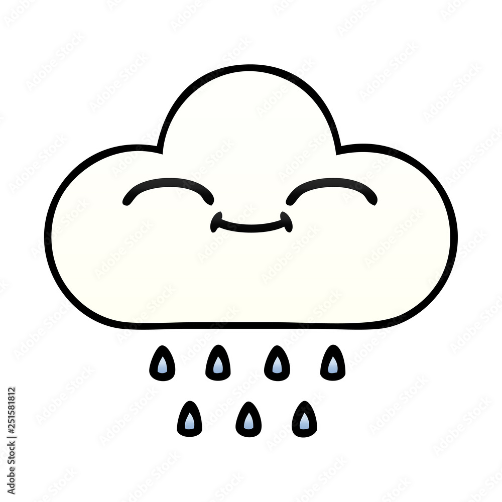 gradient shaded cartoon rain cloud gradient shaded cartoon rain cloud