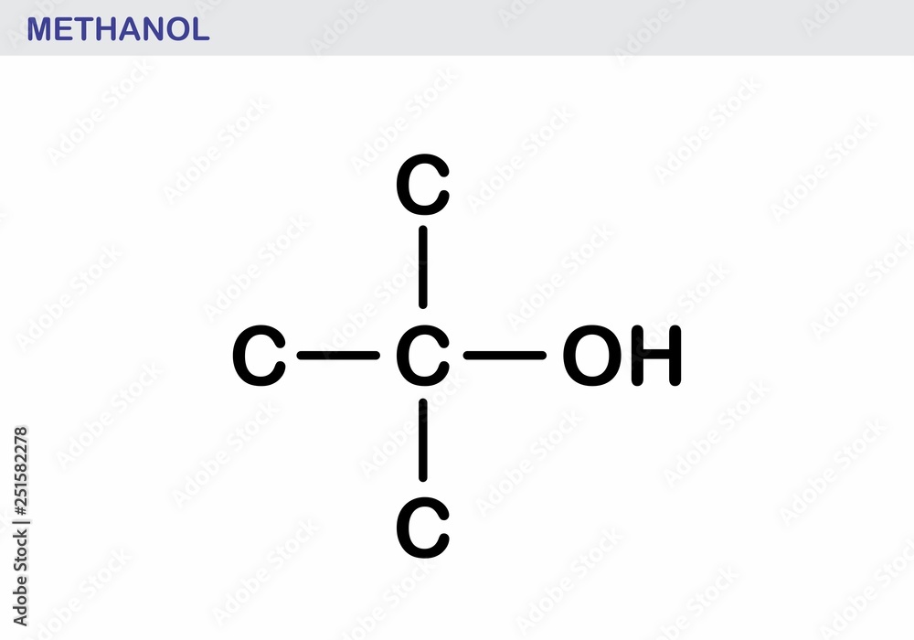 Methanol molecule illustration Methanol molecule illustration