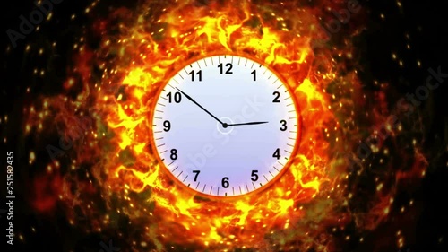 Wallpaper Mural Fiery Clock Animation, Rendering, Background, 4k Torontodigital.ca