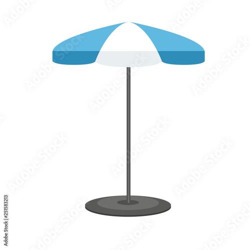 Mock up of umbrella or sunshade with flat and solid color style design. Vector illustration.