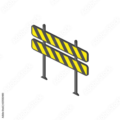 Barricade isometric icon. Element of color isometric road sign icon. Premium quality graphic design icon. Signs and symbols collection icon