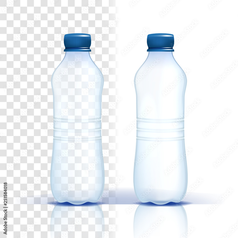 Plastic Bottle Vector. Empty Label. Bluer Classic Water Bottle With Cap. Container For Drink, Beverage, Liquid, Soda, Juice. Branding Design. Realistic Isolated Transparent Illustration Plastic Bottle Vector. Empty Label. Bluer Classic Water Bottle With Cap. Container For Drink, Beverage, Liquid, Soda, Juice. Branding Design. Realistic Isolated Transparent Illustration