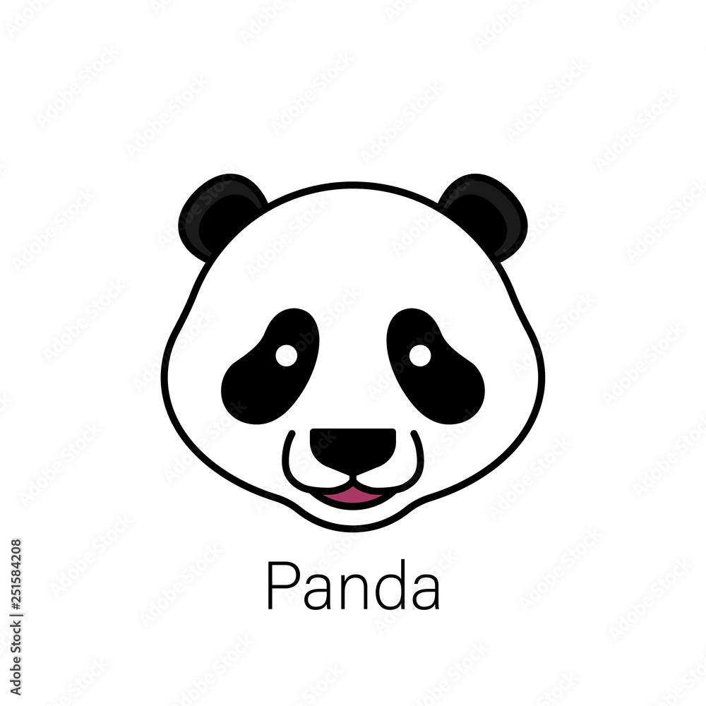 Cute panda face isolated on white background. Vector Illustrative Cute panda face isolated on white background. Vector Illustrative