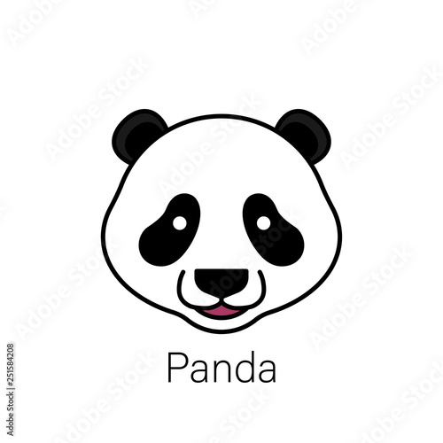 Cute panda face isolated on...