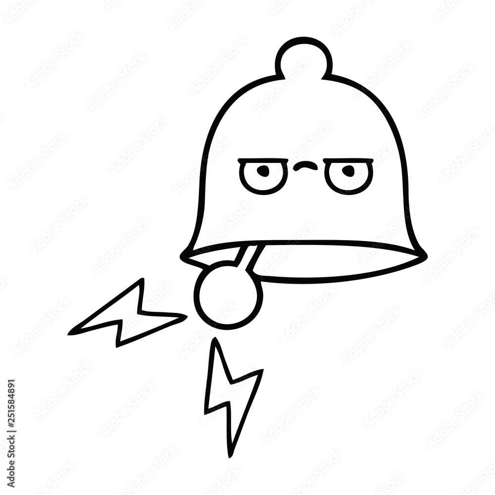 line drawing cartoon ringing bell line drawing cartoon ringing bell