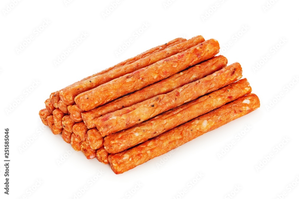 Fish sticks, beer snack on white background Fish sticks, beer snack on white background