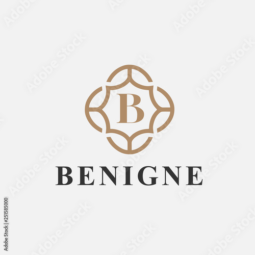 premium luxury letter B logo template for jewelry, spa, hotel, yoga - vector illustration