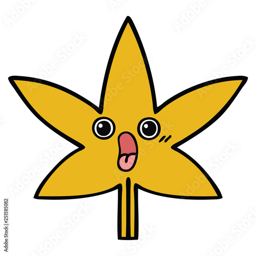 cute cartoon autumnal leaf