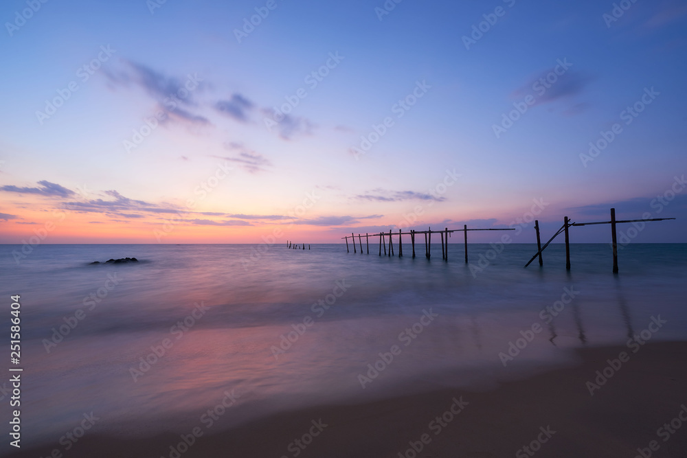 Fototapeta premium Scene of beautiful sunset at Pilai beach