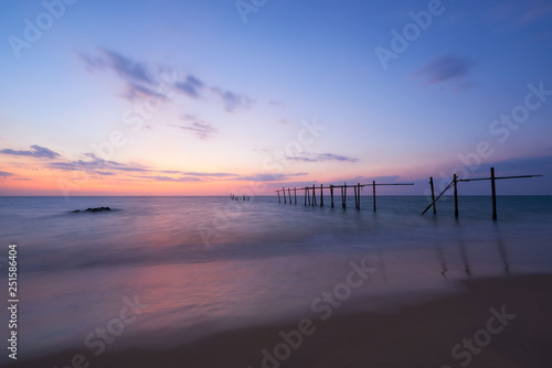 Scene of beautiful sunset at Pilai beach