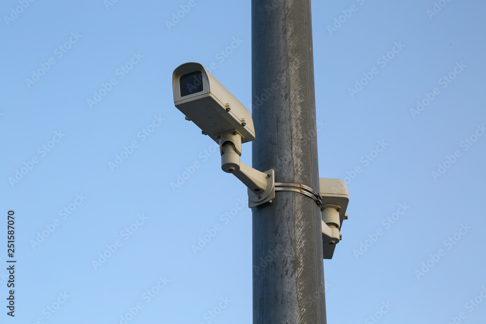 Fototapeta premium security cameras on a pole