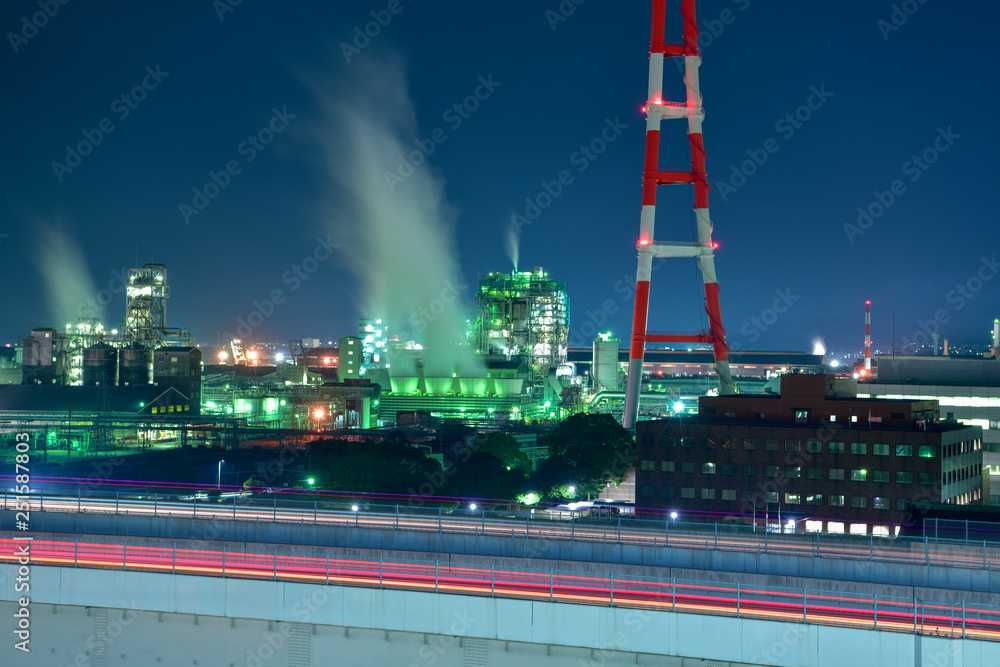 Fototapeta premium 北九州工業地帯のプラント夜景