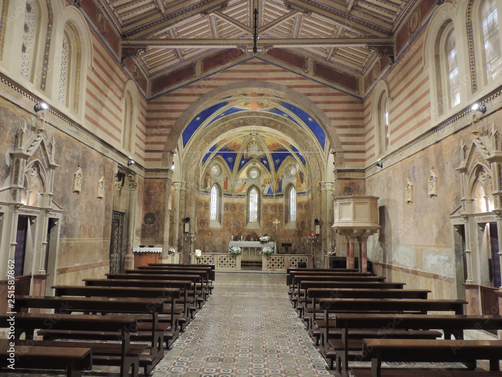 Interior of the Church of Santa Maria Assunta in Allerona, Italy.
