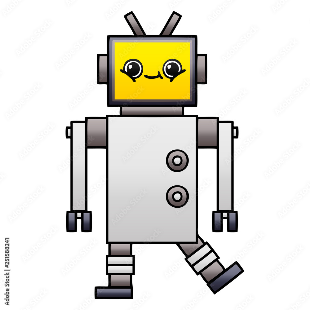 gradient shaded cartoon robot