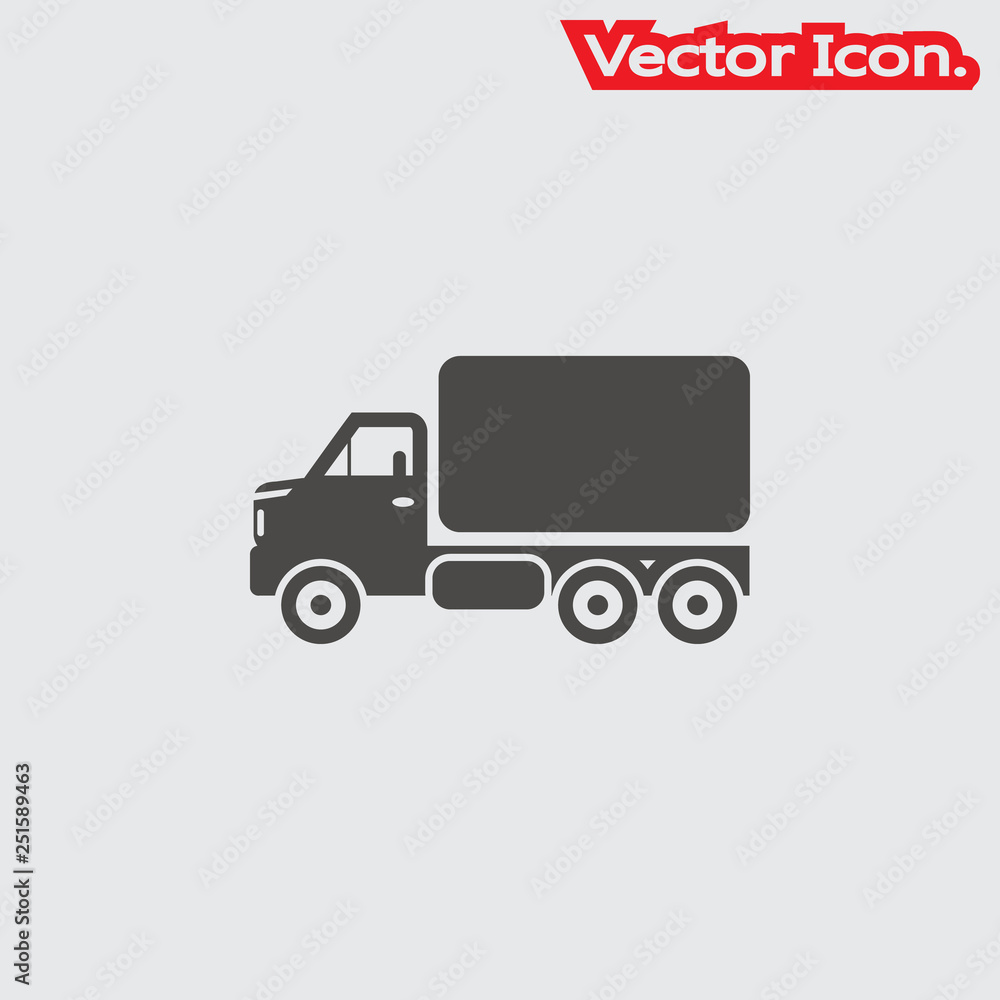Truck Icon isolated sign symbol and flat style for app, web and digital design. Vector illustration. Truck Icon isolated sign symbol and flat style for app, web and digital design. Vector illustration.